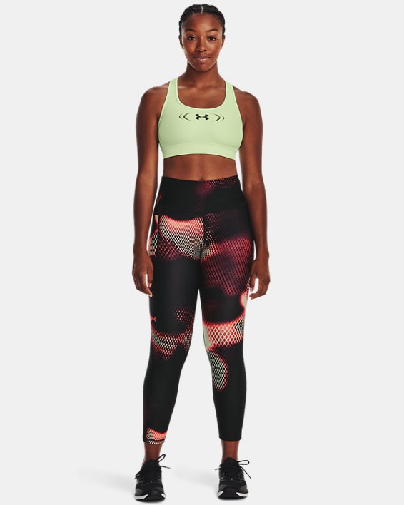 Women's HeatGear® Armour No-Slip Waistband Printed Ankle Leggings, Black, pdpMainDesktop image number 2